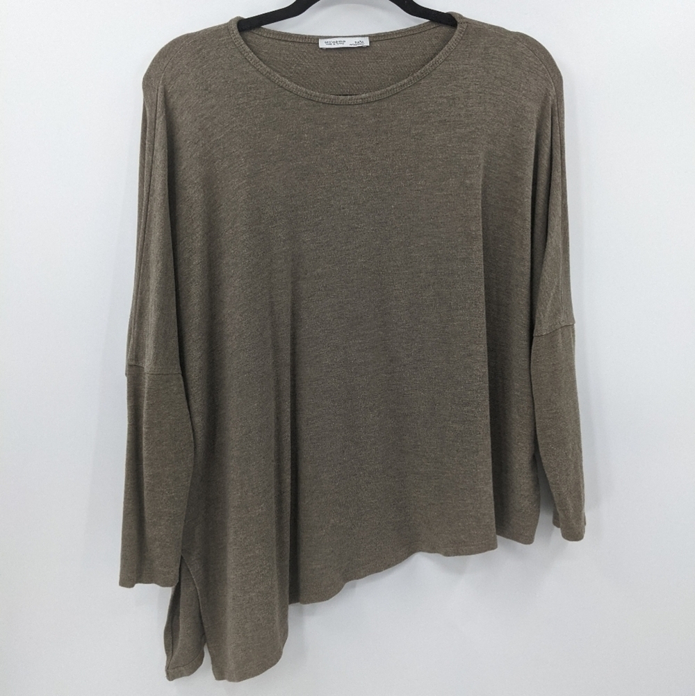 ZARA Dolman Asymmetrical Long Sleeve Tee